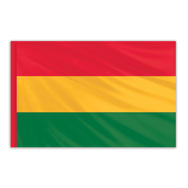 Global Flags Unlimited Bolivia Indoor Nylon Flag 5'x8' with Gold Fringe 201321F